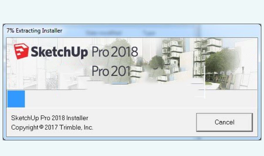 Chạy file Setup.exe để bắt đầu cài đặt SketchUp 2018 Full Crack