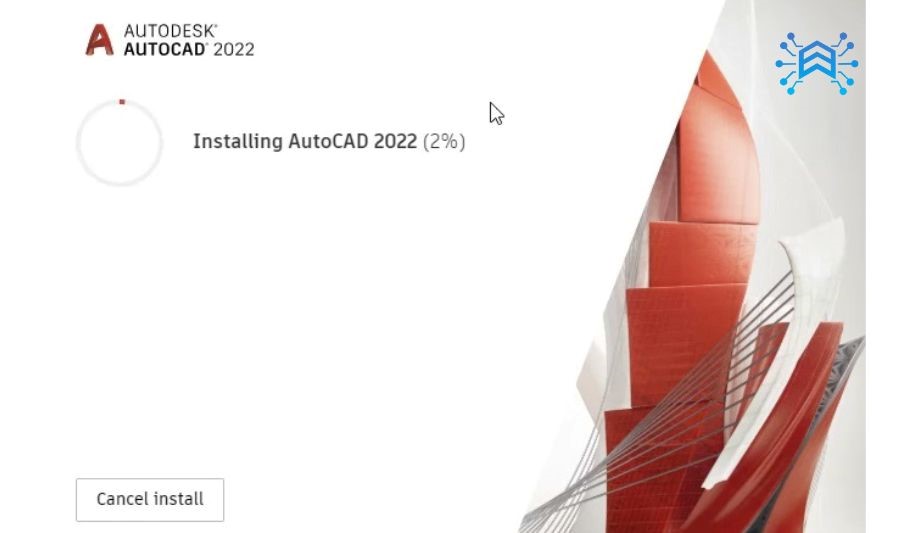 Đợi Autocad 2022 Full Crack cài đặt hoàn tất